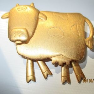 Cute Cow Pin with Dangling Legs